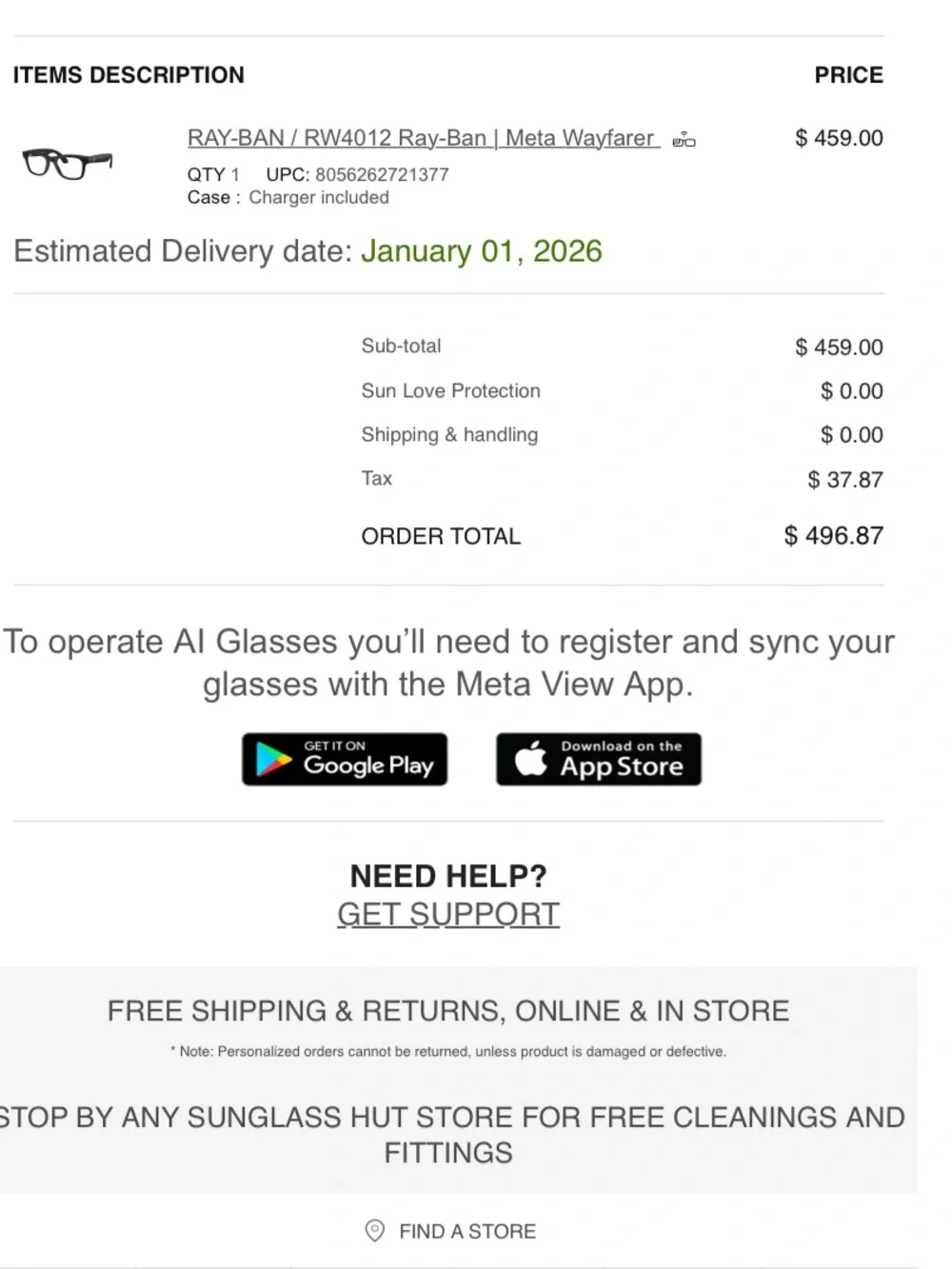 RAY-BAN META WAYFARER TRANSITIONS SUNGLASSES - GEN 2 SIZE 53-22